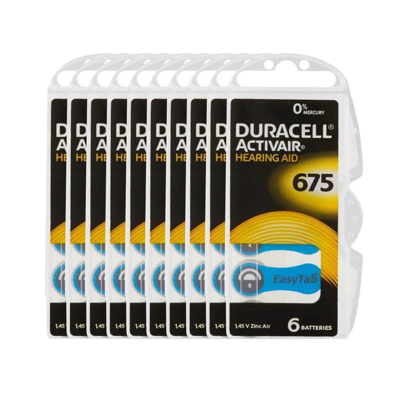 Duracell Hörgerätebatterien 60 Stück Duracell Activair 675 Hörgerätebatterien