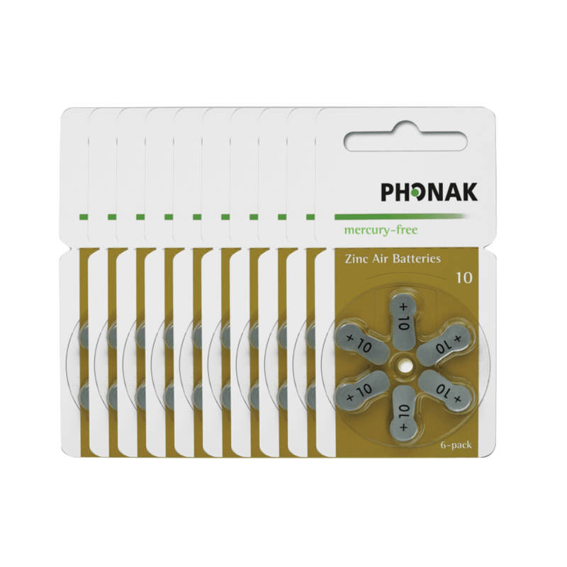 Phonak Hörgerätebatterien 60 Stück Phonak Hörgerätebatterien 10