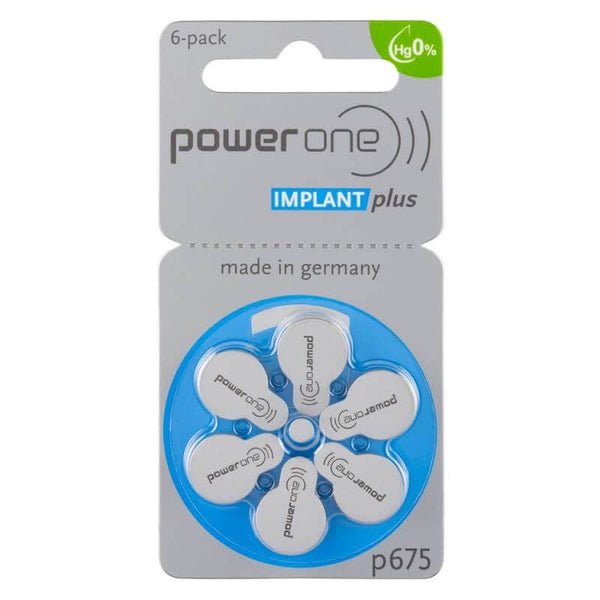 Power One Zubehör 6 Stück Power One Cochlear Implant Plus P675 Hörgerätebatterien