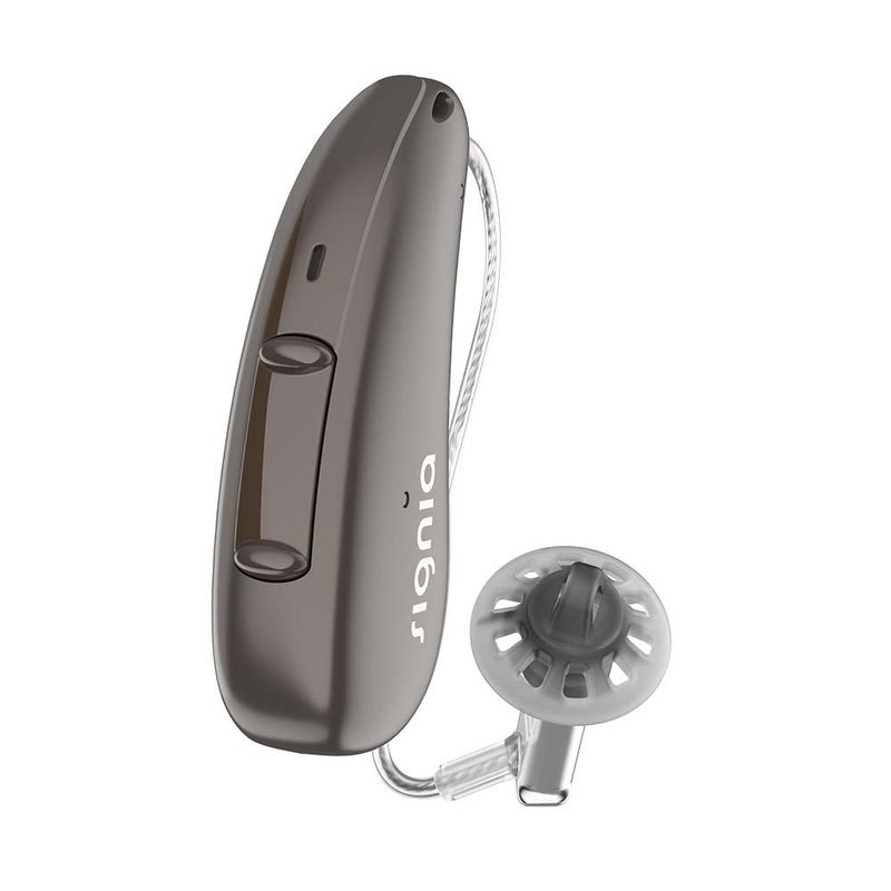 Signia Hörgerät CROS / Charge & Go Akku / Dunkelbraun Signia CROS Pure AX Sender